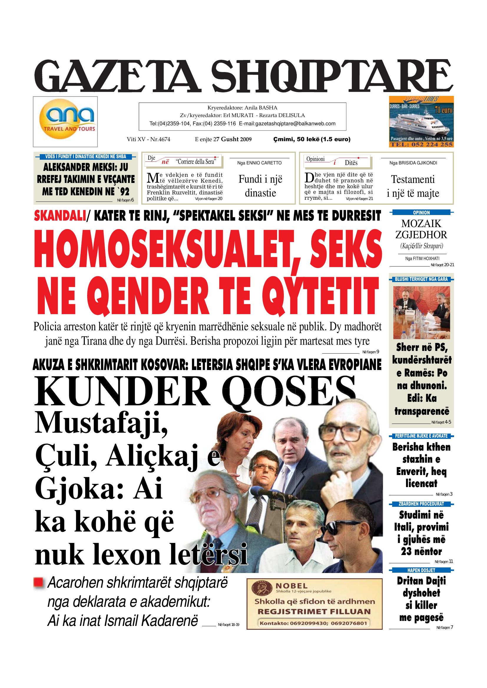 Gazeta Shqiptare 2009-08-27